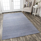 Rizzy Home | Tw2922 | Twist Collection | Wool Area Rug | 3' X 5' | Blue/Off White Chevron
