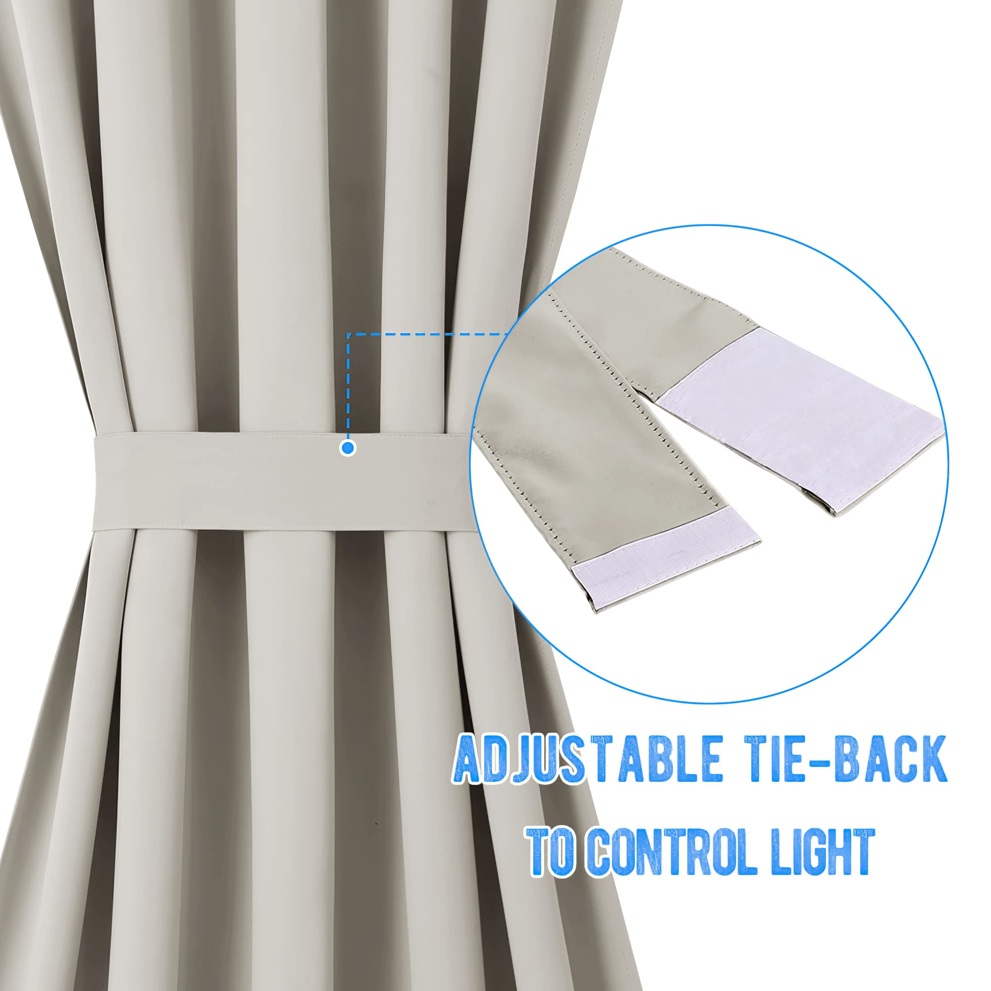 Nicetown Classroom Door Window Curtain, Farmhouse Room Darkening Front Curtains For Kitchen Rod Pocket Thermal Insulated French Door Curtain For Loft/Office, 36' W X 72' L, 1 Pc, Natural