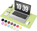 Leather & Suede Desk Pad Protector, Non-Slip Large Mouse Pad, Waterproof Desk Blotter Cover For Office & Home (Matcha Green, 23.