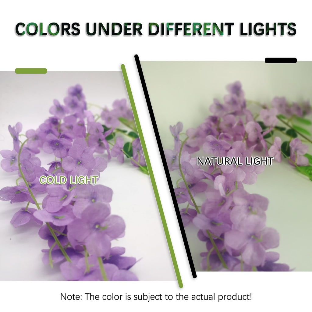 12 Pack Light Purple Wisteria Hanging Flowers Garland, 3.77 Ft Light Purple Artificial Wisteria Flower Vines, Fake Light Purple