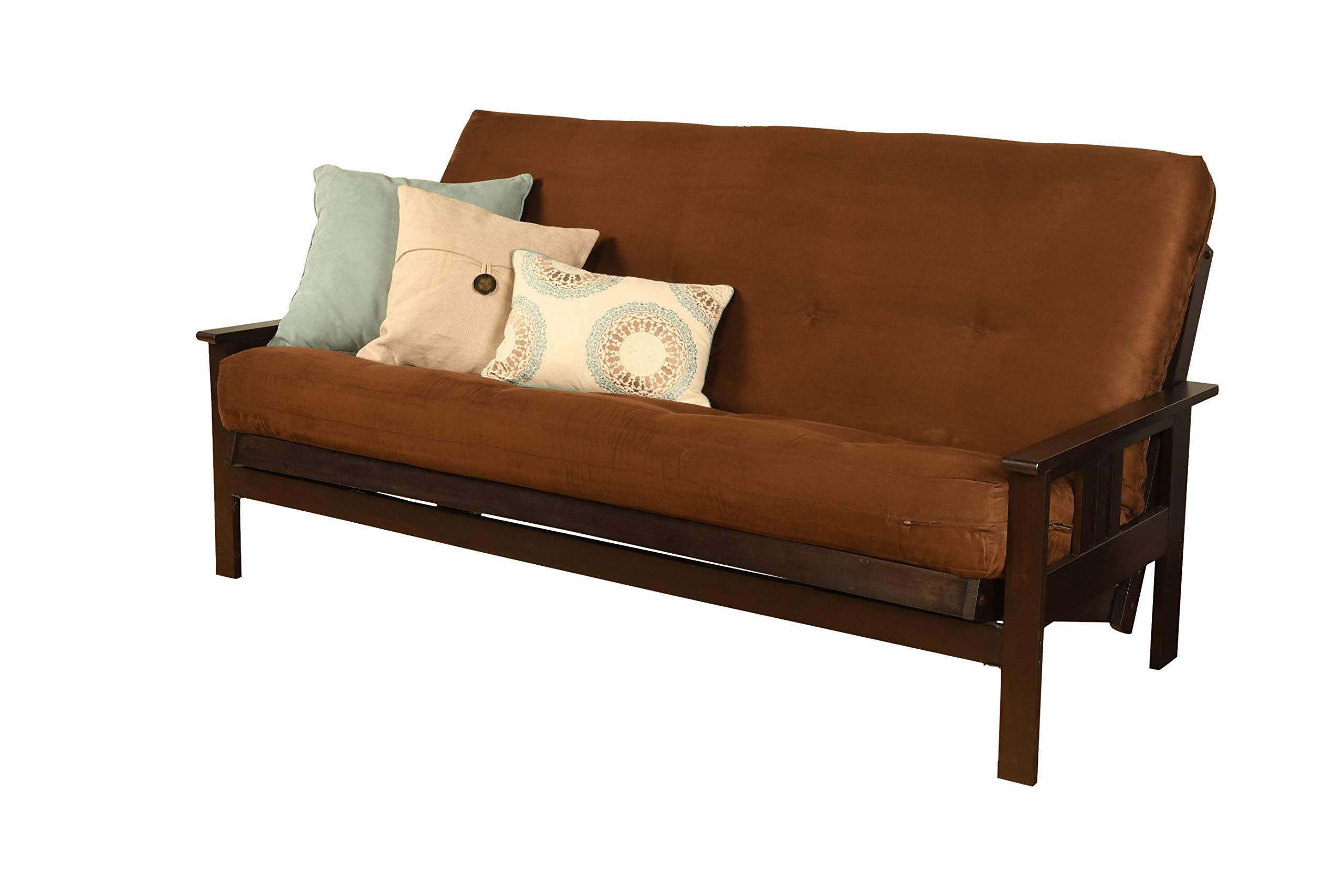 Kodiak Furniture Monterey Futon With Suede Fabric Mattress In Chocolate/Espresso