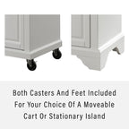 Crosley Furniture Lafayette Stone Top Rolling Kitchen Island Storage Cart, Microwave Stand, Spice Rack, White