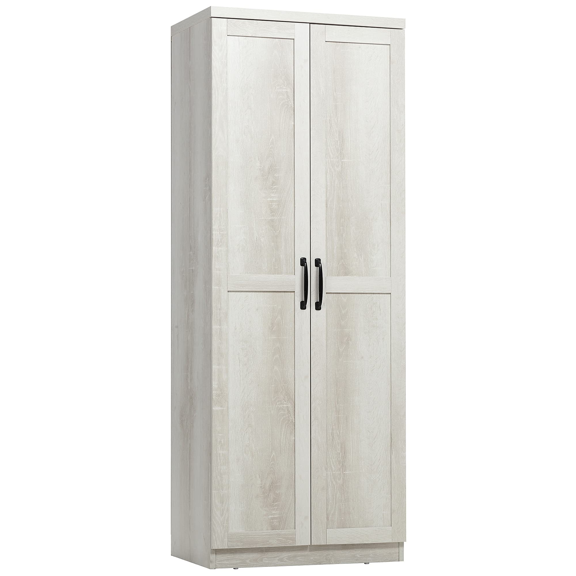 HOMCOM 63 2-Door Kitchen Pantry, Freestanding Storage Cabinet with 5-Tier Shelving and 2 Adjustable Shelves for Dining Room, Ant