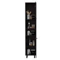 FM FURNITURE Sheffield Pantry Cabinet, with Two Cabinets and Two Open Shelves - Black Wengue Color. for Kitchen Room