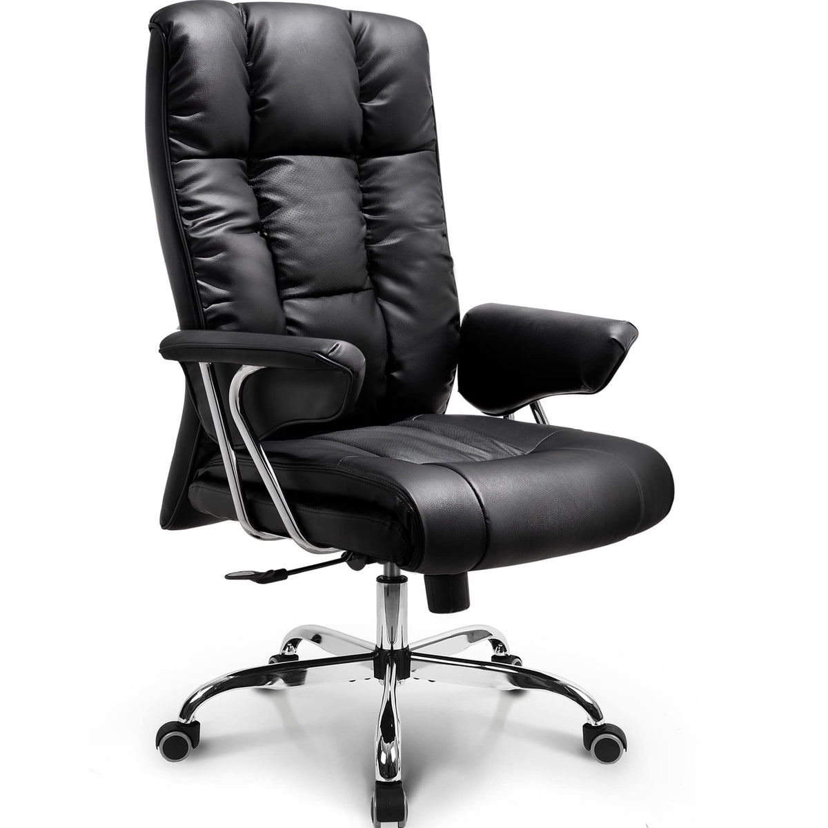 Neo Chair Office Chair Computer Desk Gaming Ergonomic High Back Cushion Lumbar Support With Wheels Comfortable Upholstered Leather Seat Adjustable Swivel Rolling Home Executive (Black)