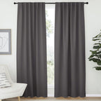 Nicetown Bedroom Blackout Draperies And Window Treatment- (Gray Color) 52 Width X 72 Length, 2 Panels Set, Solid Blackout Curtain Panels