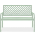 Best Choice Products Outdoor Bench 2-Person Metal Steel Benches Furniture For Garden, Patio, Porch, Entryway W/Geometric Backrest, 790Lb Capacity - Mint Green
