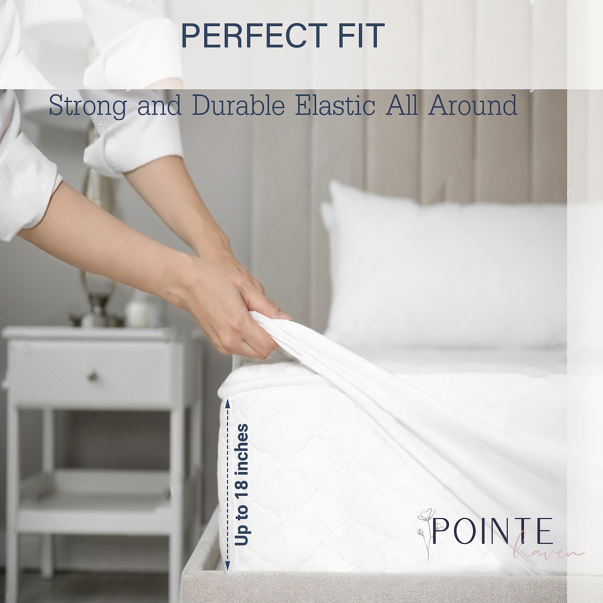 Pointehaven 100% Cotton Percale Sheets - Printed Bed Sheet & Pillowcase Sets - Soft Cotton Bed Sheets Set - Fits Mattress 18 Inc