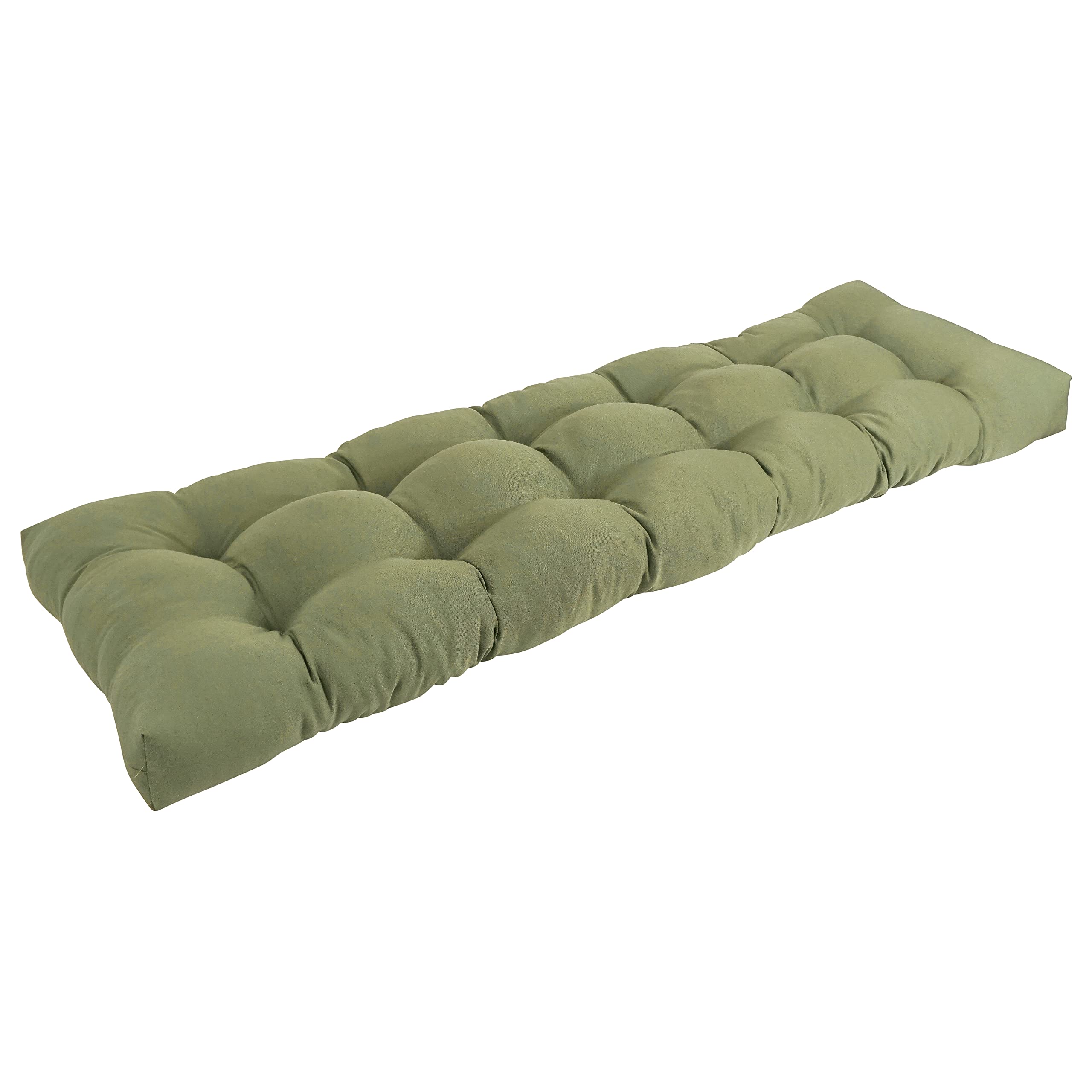 Blazing Needles Twill Tufted Bench Cushion, 60 x 19, Sage