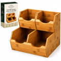 Eligere Essentials 3 Piece Stackable Bamboo Pantry Storage Bins, Potato and Onion Storage, Fruit & Vegetable Container Baskets f