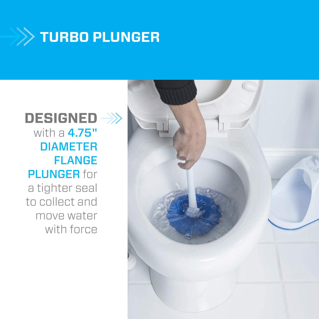 Mr. Clean Turbo Plunger And Bowl Brush Caddy Set, Toilet Brush Plunger Combo 5-1/2 In.
