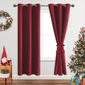 Jiuzhen Red Blackout Curtains For Bedroom - Light Blocking And Noise Reducing Grommet Curtains For Living Room Darkening Curtains, Set Of 2 Window Curtain Panels, 38 X 72 Inch Length