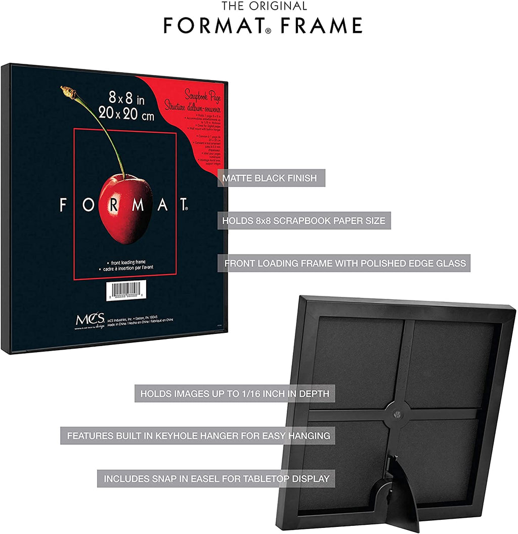 Mcs Format Frames, 8 X 8 In, Black, 6 Count