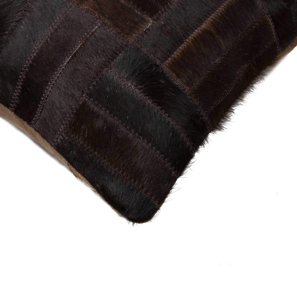 HomeRoots Cowhide, Microsuede, Polyfill 12' X 20' X 5' Chocolate Cowhide Pillow