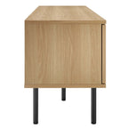 Modway Cambria Rattan and Particleboard TV Stand for TVs up to 60" in Oak