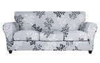 Searchi Stretch Sofa Cover Printed Couch Cover, Floral Pattern 4 Pieces Sofa Slipcover With 3 Separate Cushion Cover, Washable Furniture Protector For Living Room(Sofa, Leaf Pattern)