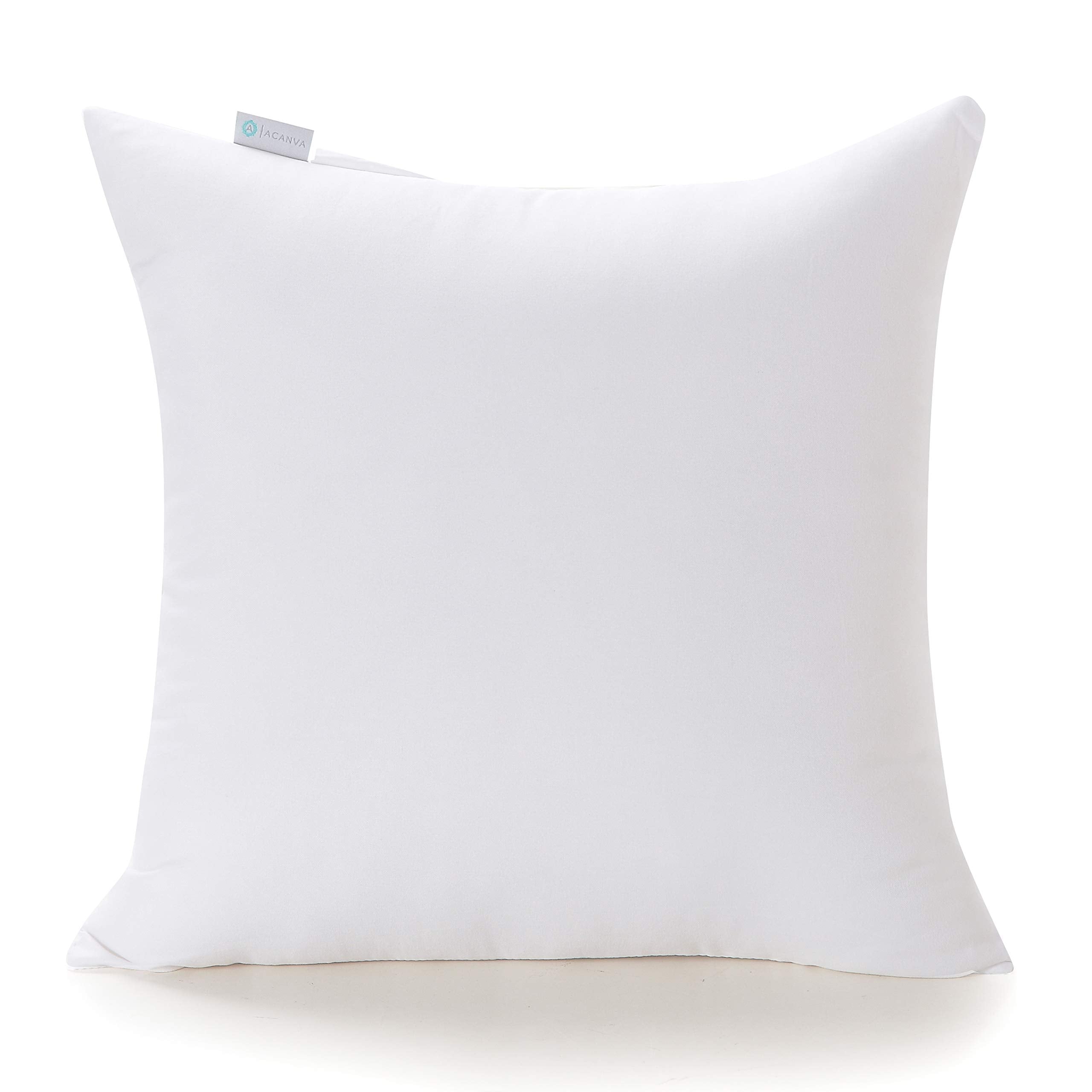 Acanva Decorative Square Throw Pillow Inserts Hypoallergenic Euro Form Stuffer Cushion Sham Filler, 1 Count (Pack Of 1), White