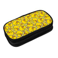 Perinsto Cute Rubber Ducky Pencil Case Big Capacity Multi Compartment Stationery Box Yellow Cartoon Ducks Pencil Pouch Holder De