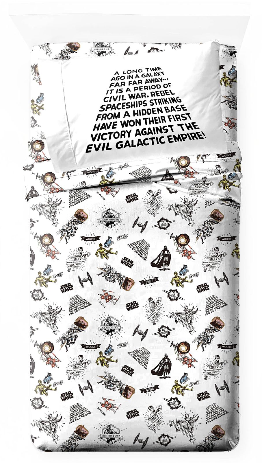 Jay Franco Star Wars Comic Book Icons Twin Size Sheet Set - Super Soft 3 Piece Bedding Set - Kids Microfiber Sheets Includes Rev
