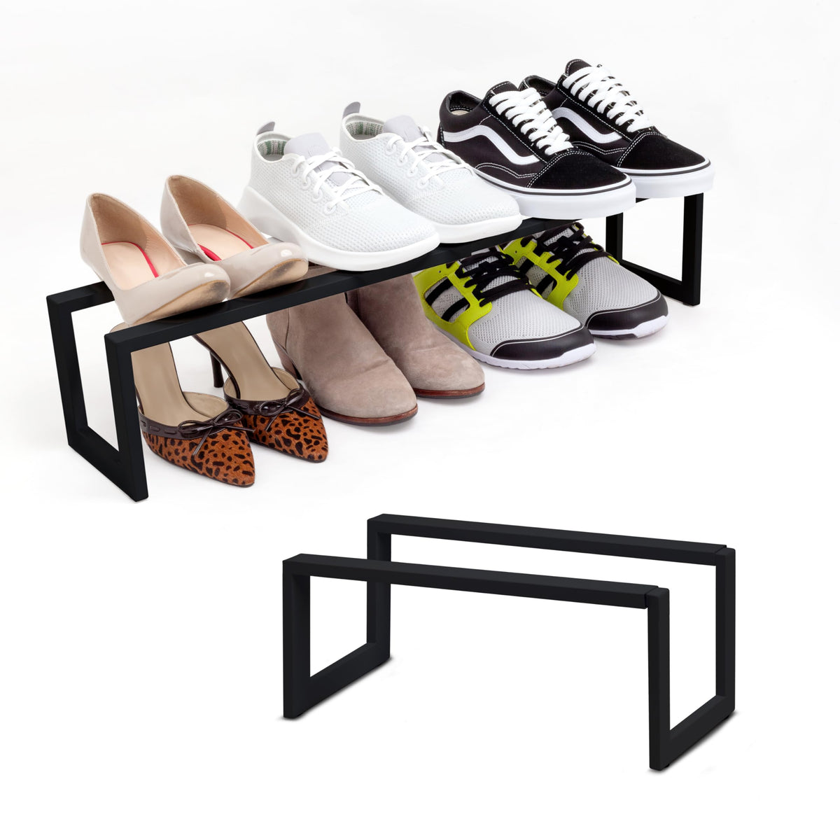 QUALIAZERO Expandable Shoe Rack Organizer for Closets, Entryways, Hallways, Bedrooms, Living Rooms, Kitchens, Bathrooms, Laundry