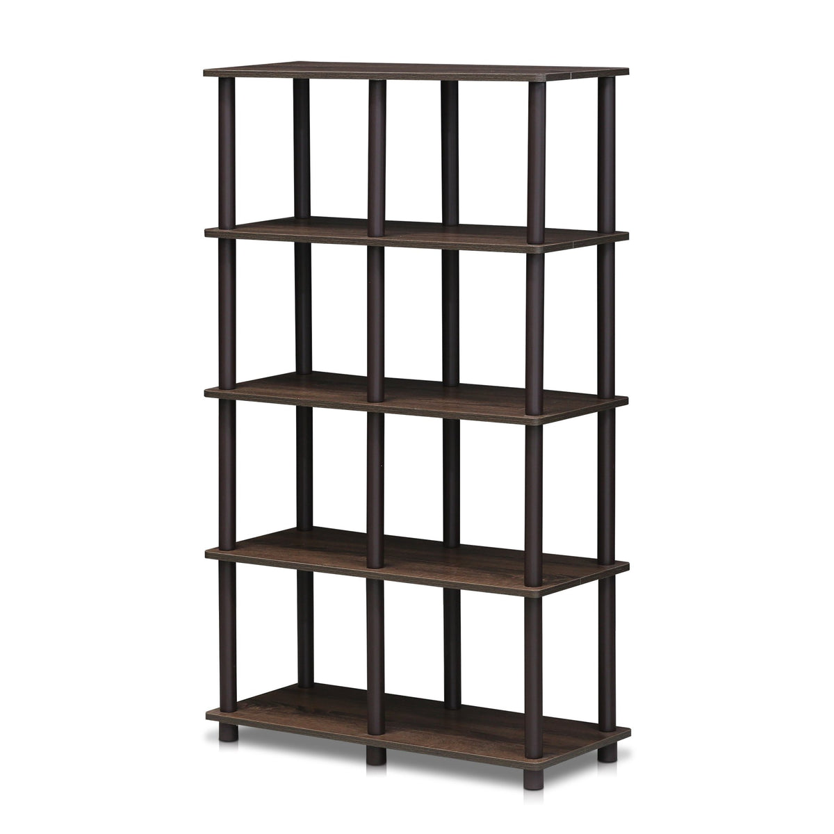 Furinno Turn-N-Tube Space Shelf, 8, Walnut/Brown