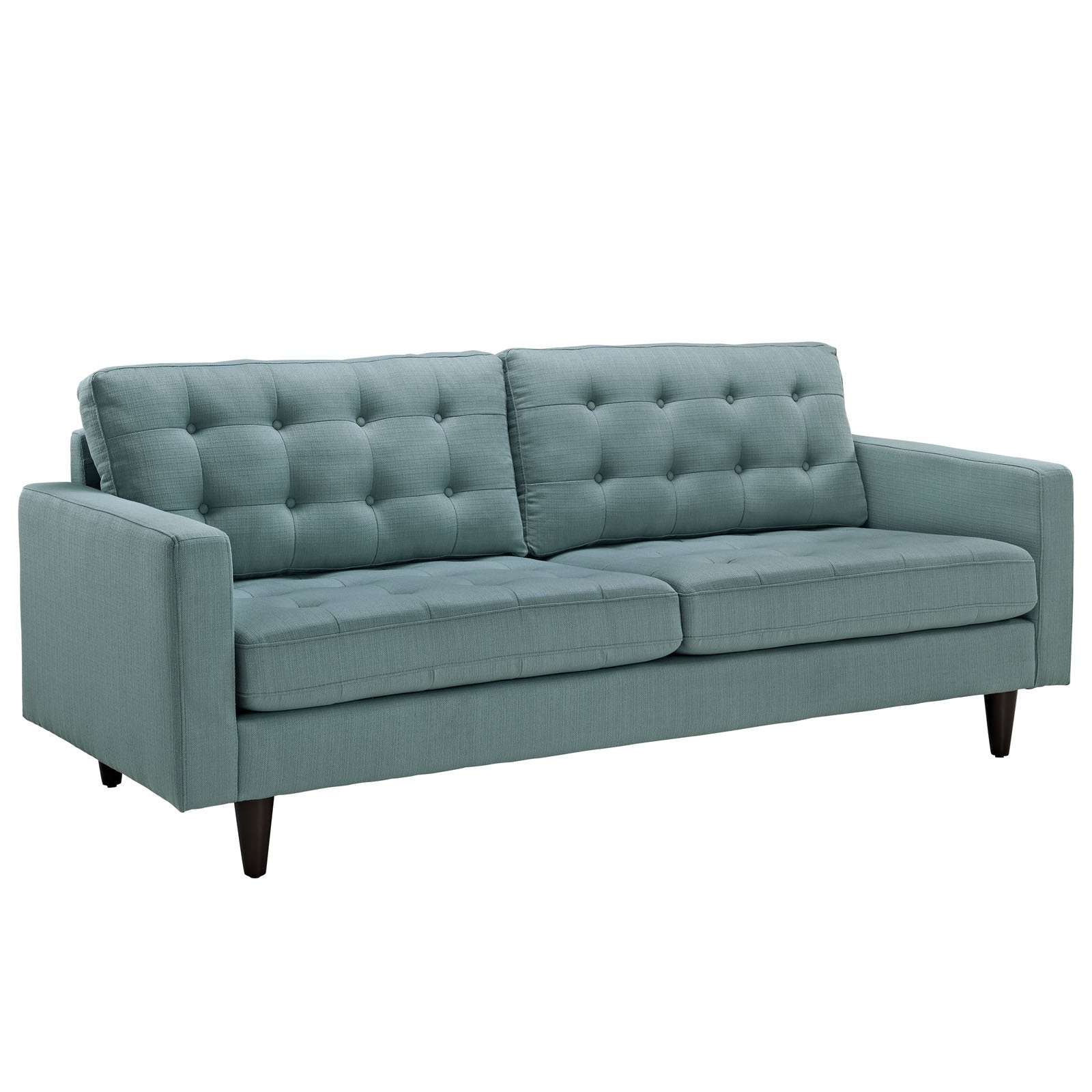 Modway Empress Mid-Century Modern Upholstered Fabric Sofa And Armchair Set In Laguna