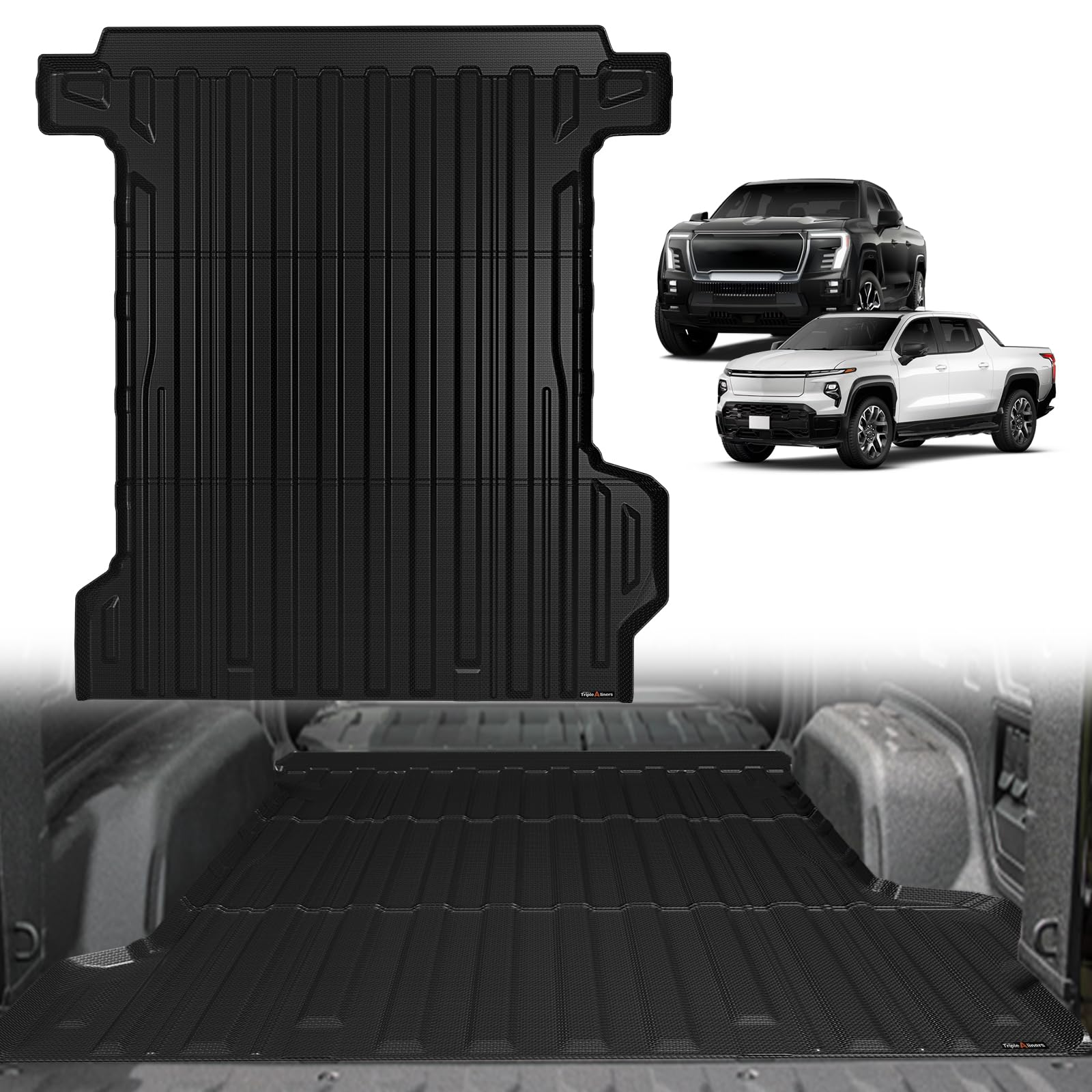 Triplealiners Truck Bed Mat Compatible With 2024 2025 Chevrolet Silverado Ev Rst/Gmc Sierra Ev Denali Accessories Vehicle Perfec