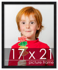 Poster Palooza 17x21 Contemporary Black Wood Picture Frame - UV Acrylic, Foam Board Backing, & Hanging Hardware Included!
