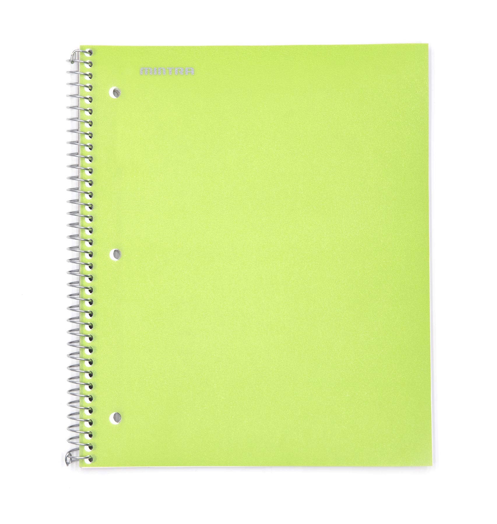Mintra Office Durable Spiral Notebooks, 1 Subject, (Green, 4X4 Graph 1Pk), 100 Sheets, Poly Pocket, Moisture Resistant Cover, Sc