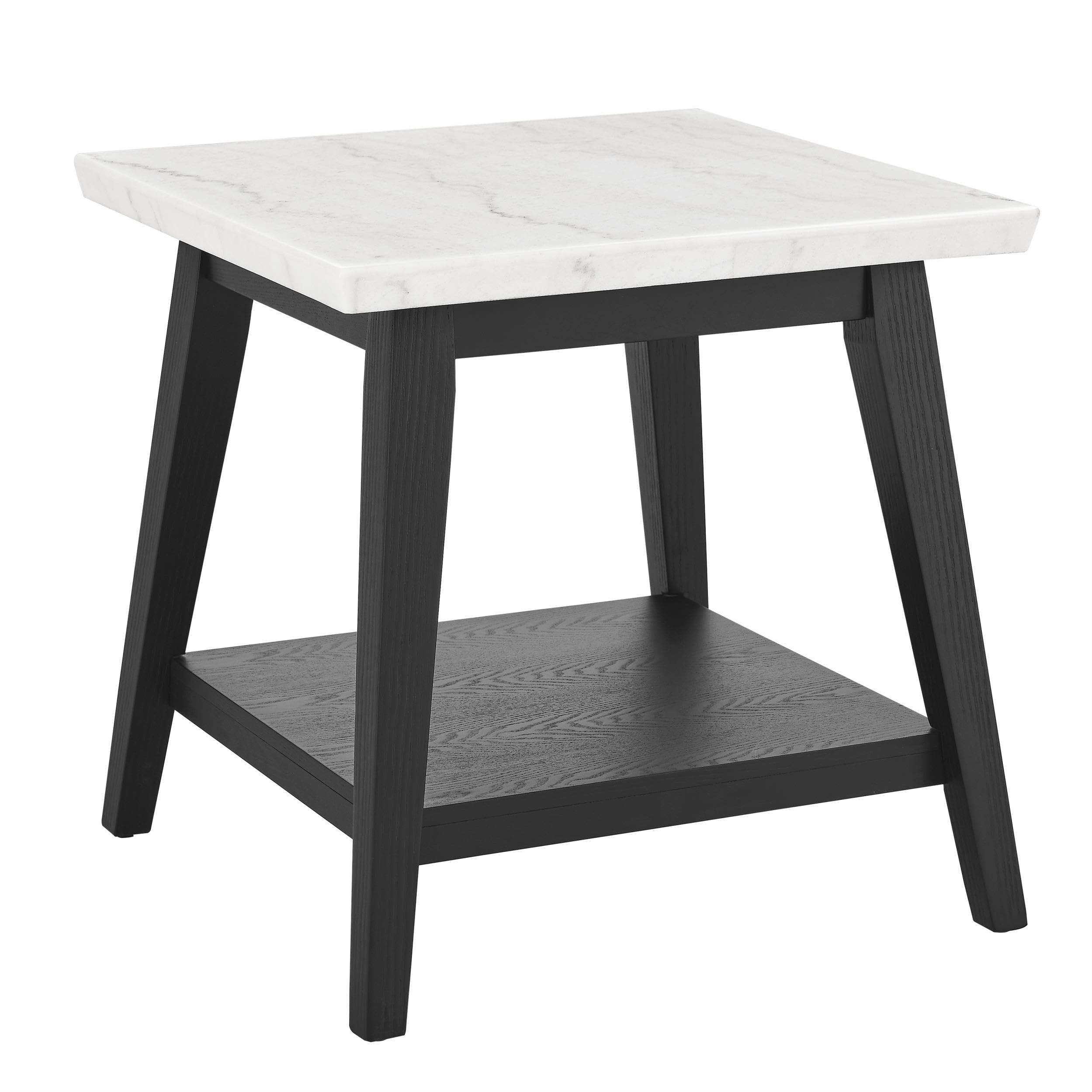 Steve Silver Vida White Marble Top End Table Black