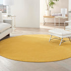 Nourison Essentials Indoor/Outdoor Yellow 8' X Round Area -Rug, Easy -Cleaning, Non Shedding, Bed Room, Living Room, Dining Room, Backyard, Deck, Patio (8 Round)