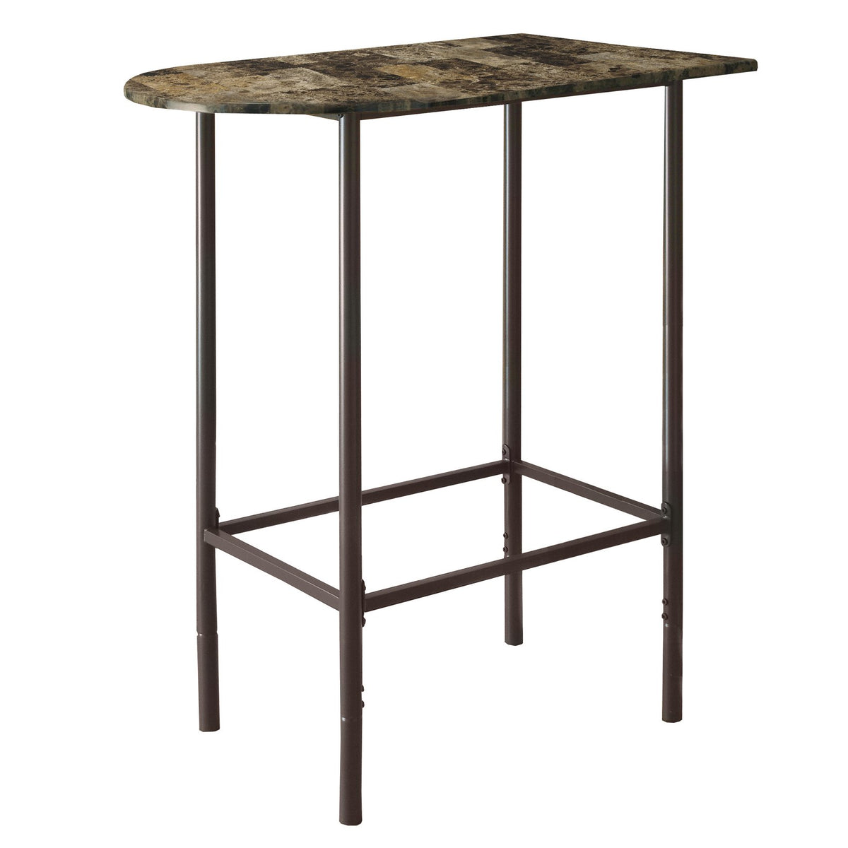 Monarch Specialties 2315 Table, Height, Pub, 36&quot; Rectangular, Small, Kitchen, Laminate, Brown Look, Contemporary, Modern Home Bar-24&quot;X 36&quot; Espresso Marble Metal, 35.5&quot;L X 23.75&quot;W X 41&quot;H, Cappuccino