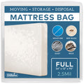 Mattress Storage Bag - Full Size Thick Plastic Moving Cover, Transport, Disposal And Protector - 3 Mil Heavy Duty Reusable Clear