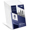 Slant Back Acrylic Sign Holder 5X7 - Clear Picture Frame Stand 6 Pack, 5 X 7 Photo Frames Display For Sign, Menu, Document, Pict