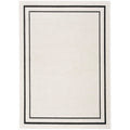 Nourison Essentials Indoor/Outdoor Ivory/Black 5' X 7' Arearug, Easycleaning, Non Shedding, Bed Room, Living Room, Dining Room,