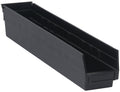 Quantum Storage Systems QSB105BK 16-Pack 4 Hanging Plastic Shelf Bin Storage Containers, 23-5/8 x 4-1/8 x 4 , Black