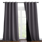 Nicetown Total Shade Curtains And Draperies, Heavy-Duty Full Light Shading Drapes With Black Liner Backing For Villa/Hall/Dorm W