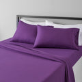 Amazon Basics Lightweight Super Soft Easy Care Microfiber 4-Piece Bed Sheet Set with 14-Inch Deep Pockets, Full, Plum, Solid