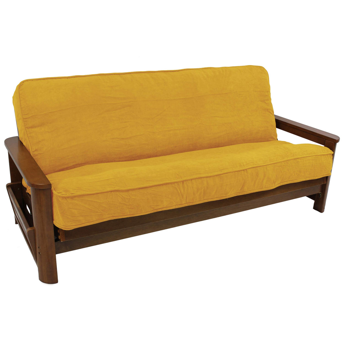 Blazing Needles Solid Microsuede Double Corded 8&quot; to 9&quot; Futon Cover, Full, Lemon