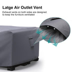Brosyda Patio Furniture Set Cover Waterproof, Heavy Duty Funiture Covers For Outdoor Sectional Sofa Set Wicker Rattan Table Chair Rectangular,62' L×42' W×28' H,Grey