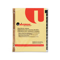 Universal Leather-Look Mylar Tab Dividers, 12 Month Tabs, Letter, Black/Gold, 12 Per Set