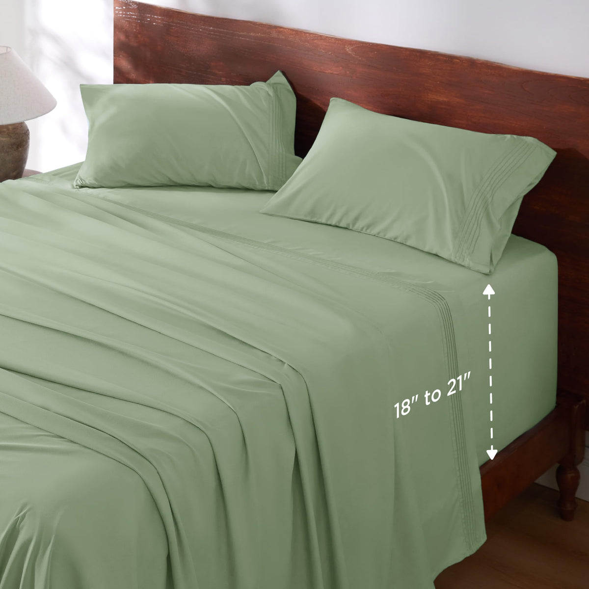 Bedsure Deep Pocket Full Size Sheets Set - Fits Mattresses Up To 21 ' Thick, 4 Piece Air Mattress Sheets With Deep Pocket, Mois