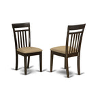 East West Furniture ANCA5-CAP-C 5 Piece Kitchen Table Set for 4 Includes a Round Dining Room Table with Pedestal and 4 Linen Fabric Upholstered Dining Chairs, 36x36 Inch, Cappuccino