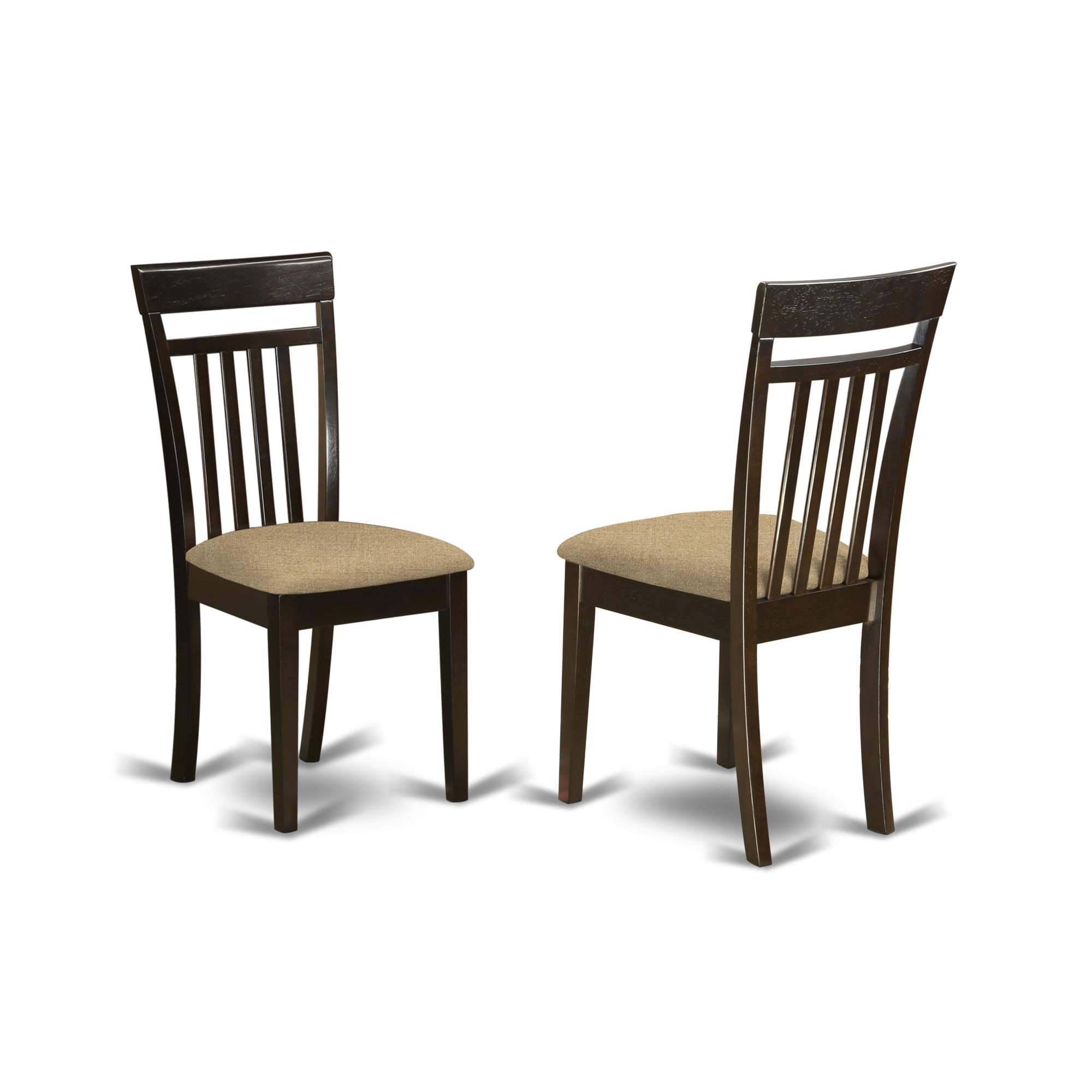 East West Furniture ANCA5-CAP-C 5 Piece Kitchen Table Set for 4 Includes a Round Dining Room Table with Pedestal and 4 Linen Fabric Upholstered Dining Chairs, 36x36 Inch, Cappuccino