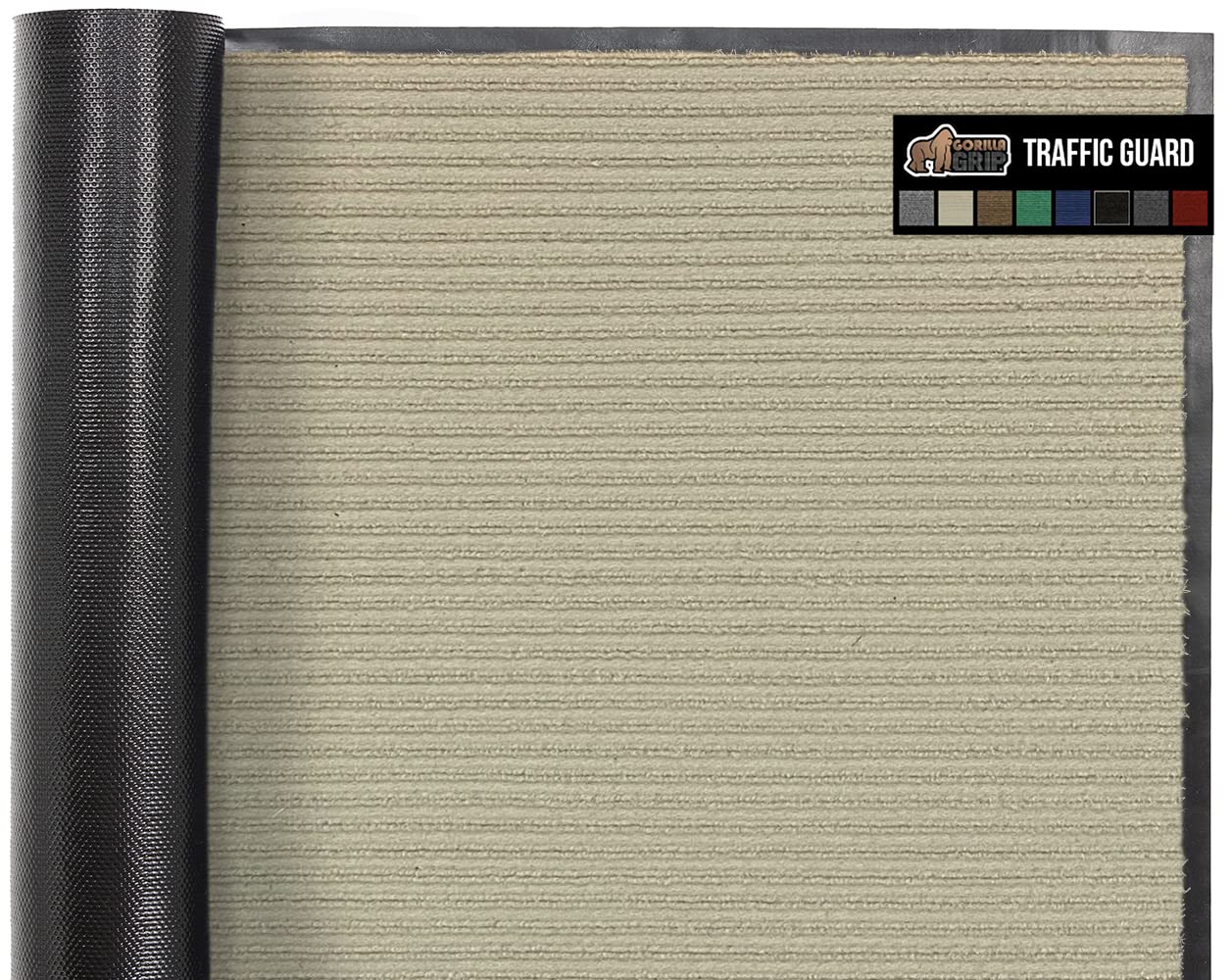 Gorilla Grip Waterproof Heavy Duty Traffic Guard Doormat, Stain And Fade Resistant, Durable Rubber, Low Profile Door Mat, Shoe Scraper, Welcome Mats For Entry, 72X48, Blue