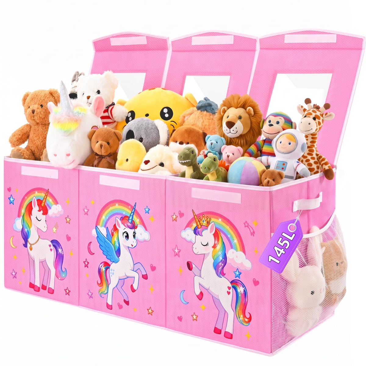 Livole Large Toy Box Collapsible Kids Toy Chest Bins with Lid & Divider