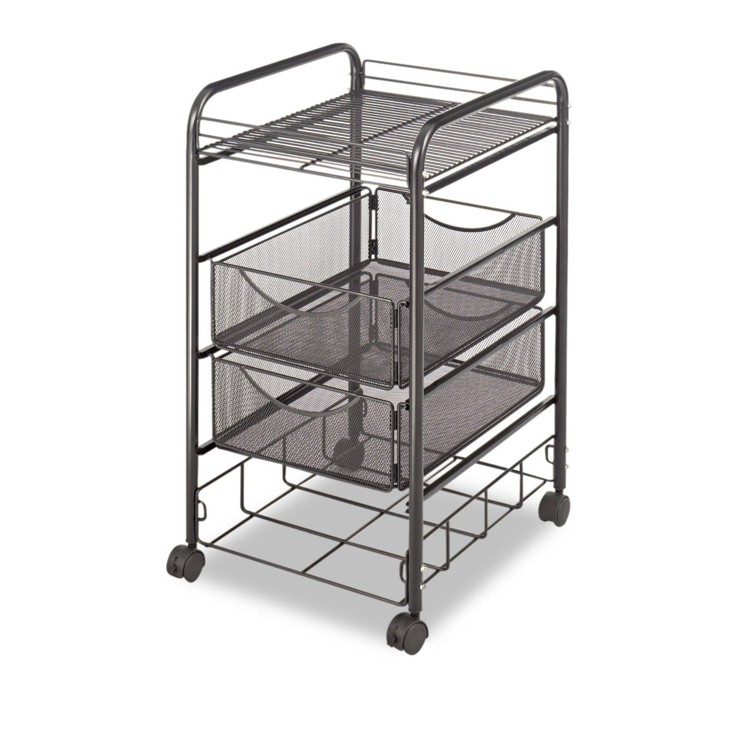 Safco Onyx Rolling File Cart with 4 File Drawers, Fits Letter-Size Hanging Folders, Durable Steel Mesh Construction