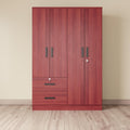 Woodpeckers Furniture And Mattress 4 Doors Wardrobe 2 Drawers with Shelves 72" high (Mahogany)