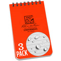 Rite In The Rain Weatherproof Top Spiral Notebook, 3' X 5', Orange Cover, Universal Pattern, 3 Pack (No. Or35-3X)