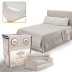 Abeero Home California King Sheet Sets - Luxury Hotel Bed Sheets - Soft Cooling Sheets with Elastic Corner Straps - Deep Pocket 